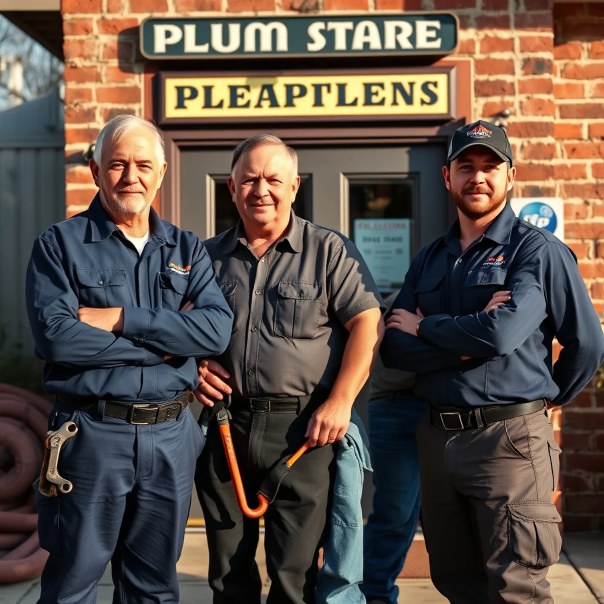 The Collins & Sons LLC family plumbing team outside their Catonsville, MD shop