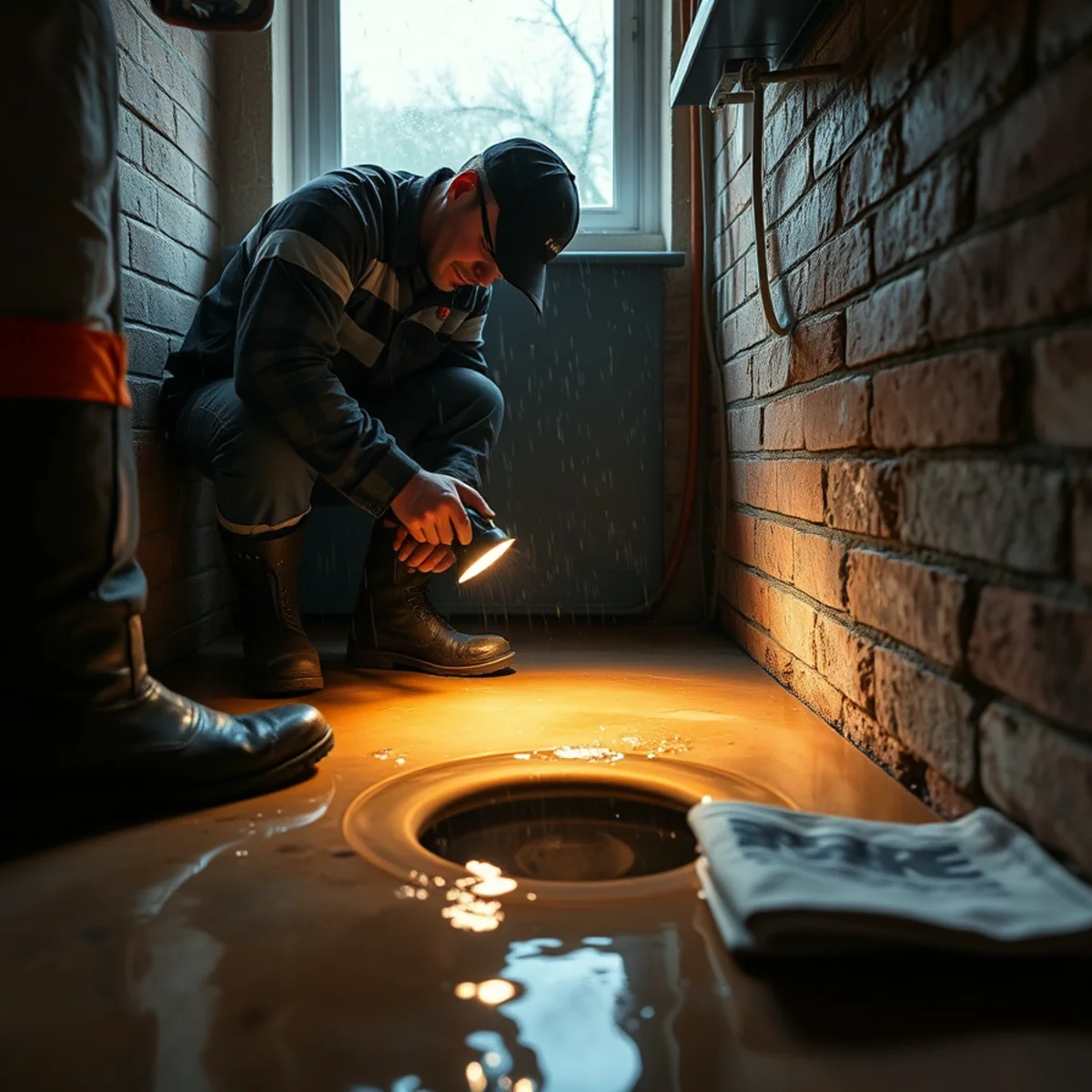 Emergency response to basement flooding during a storm in Catonsville, MD