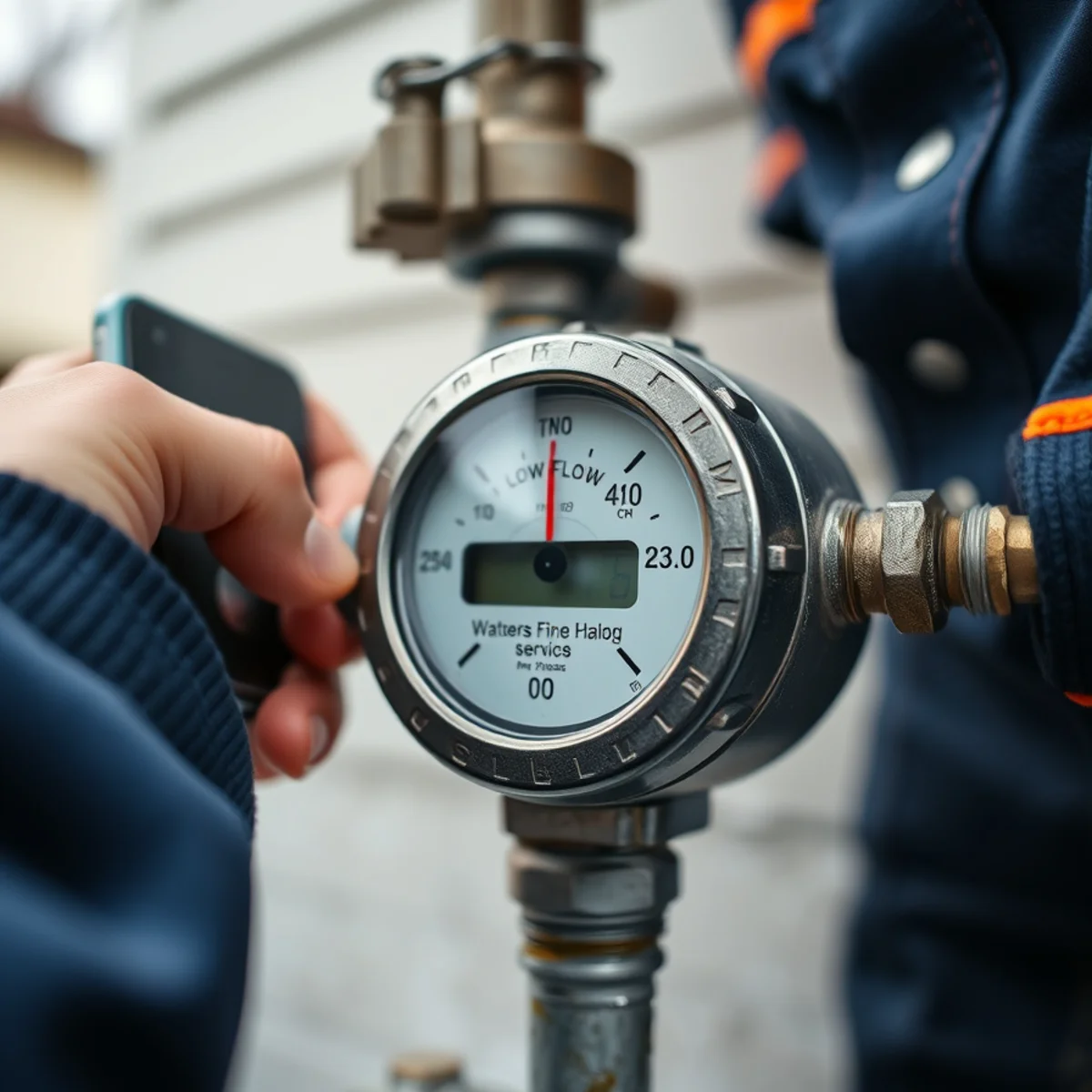 Homeowner reading a water meter to check for a hidden leak in Maryland