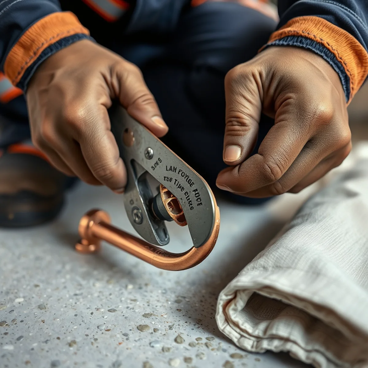 Cutting out a copper pinhole leak in a Catonsville, MD basement