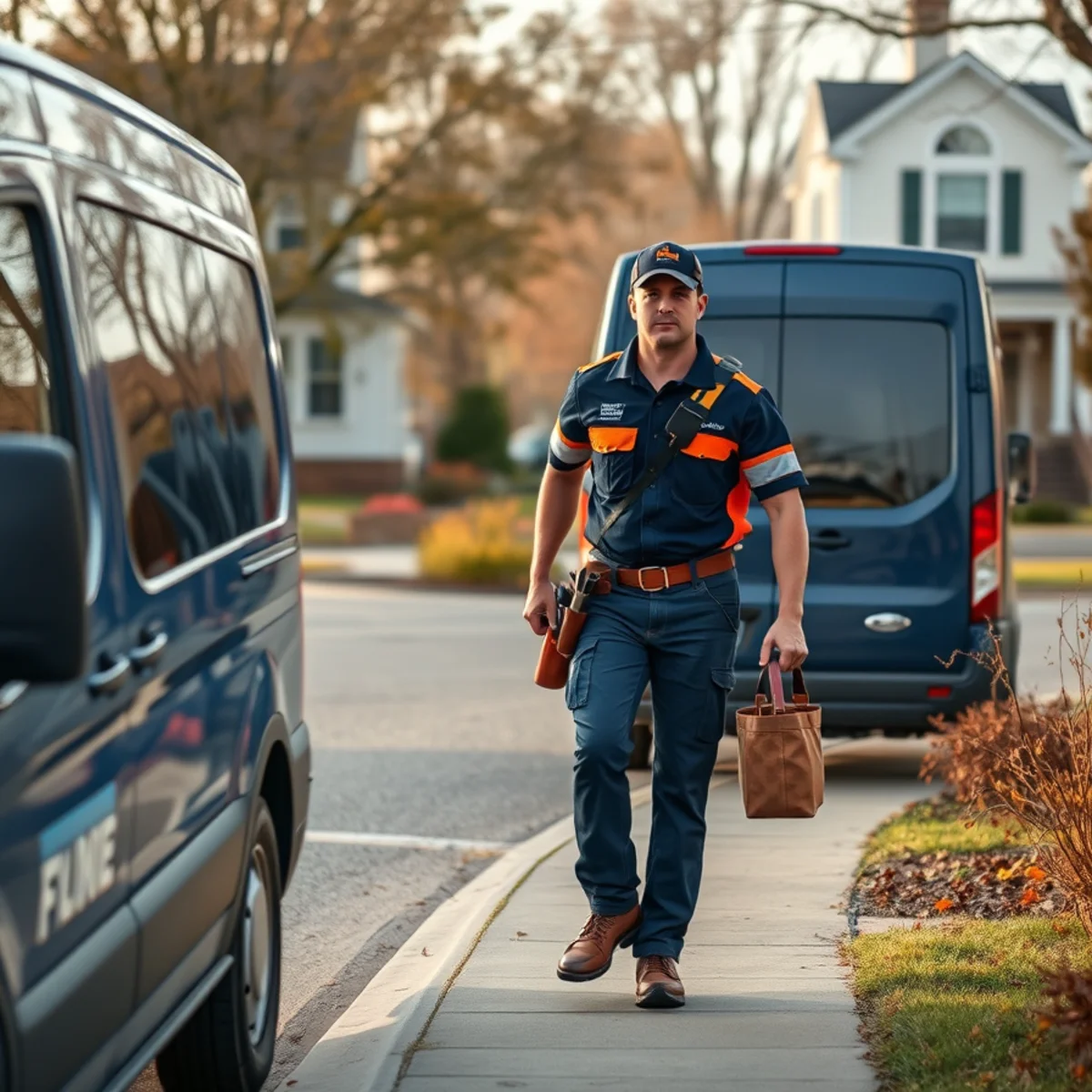 Plumber working at a Severn River waterfront property in Arnold, MD