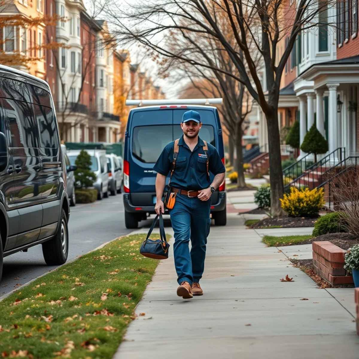 Plumber replacing supply piping in a historic downtown rowhome in Frederick, MD