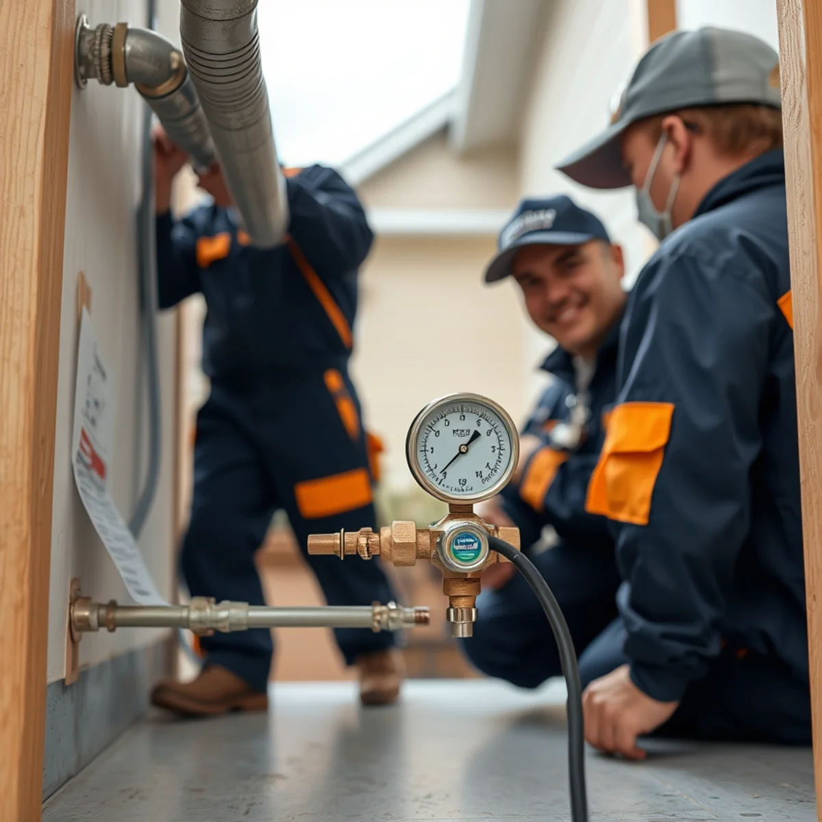 New supply lines capped for pressure test before covering in Catonsville, MD
