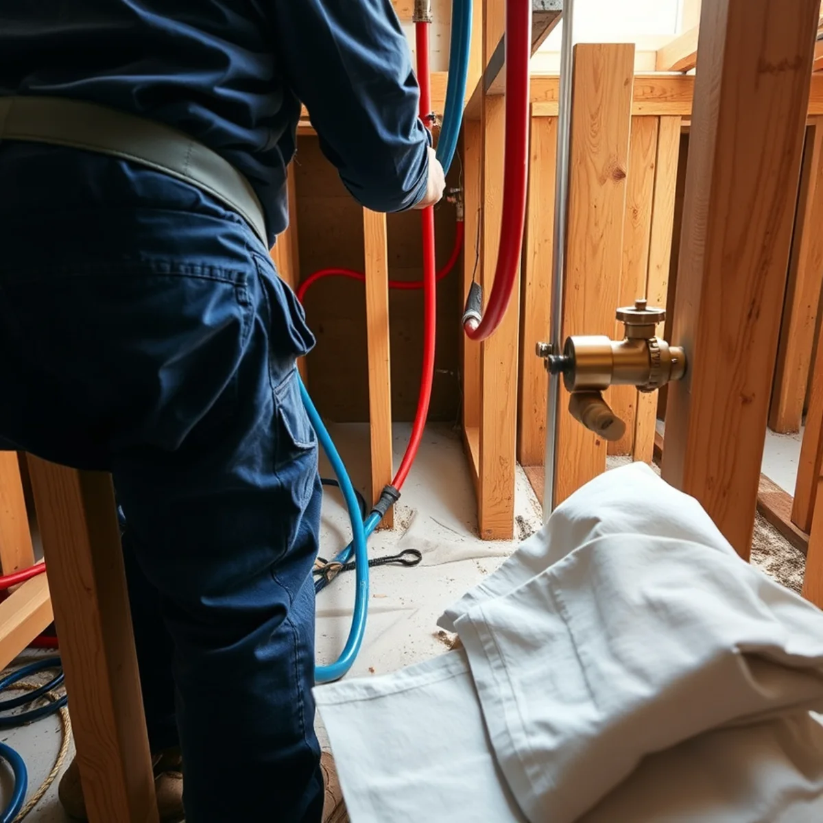 New PEX supply runs installed during a whole-house repipe in Catonsville, MD