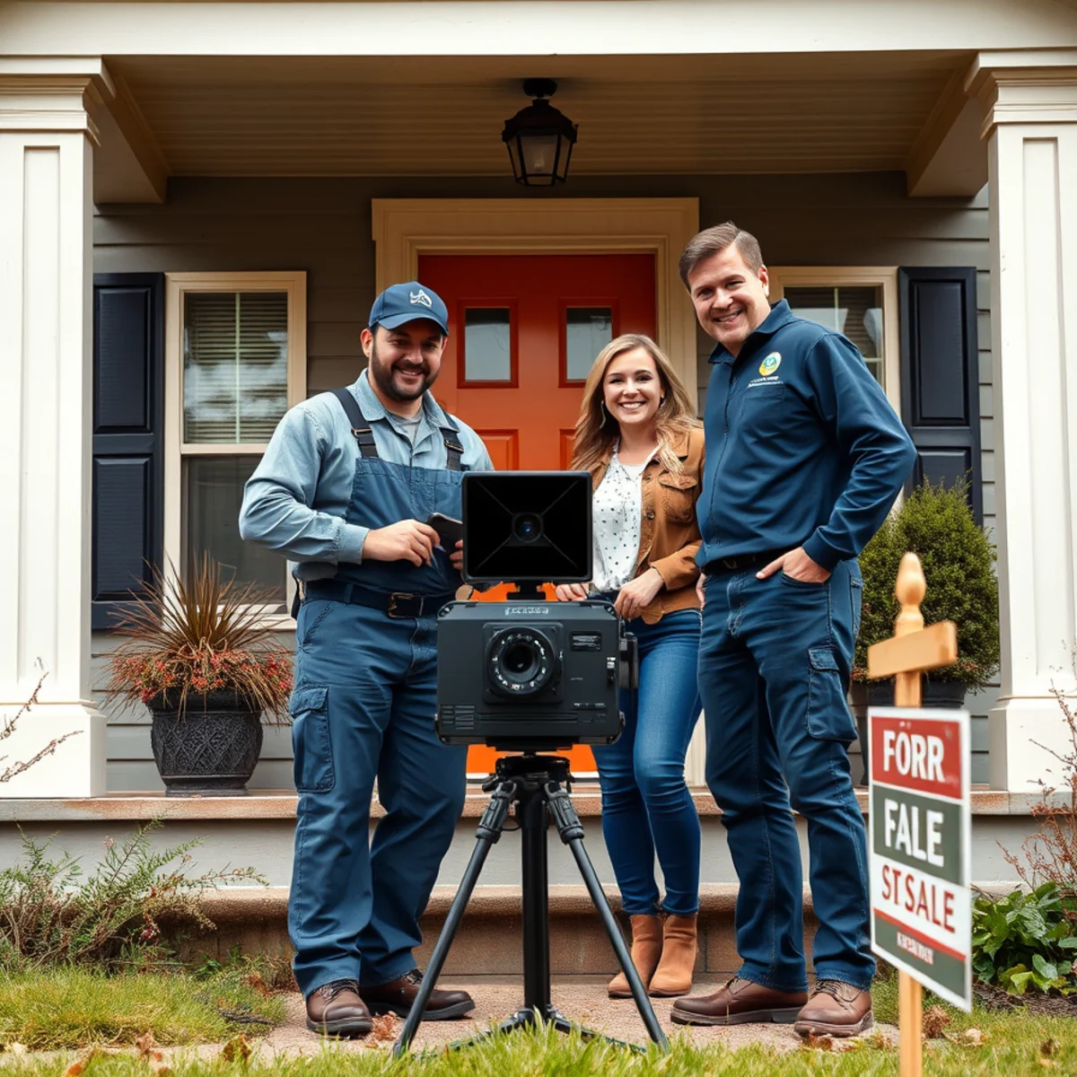 Plumber performing a pre-purchase sewer camera inspection at a Catonsville, MD home