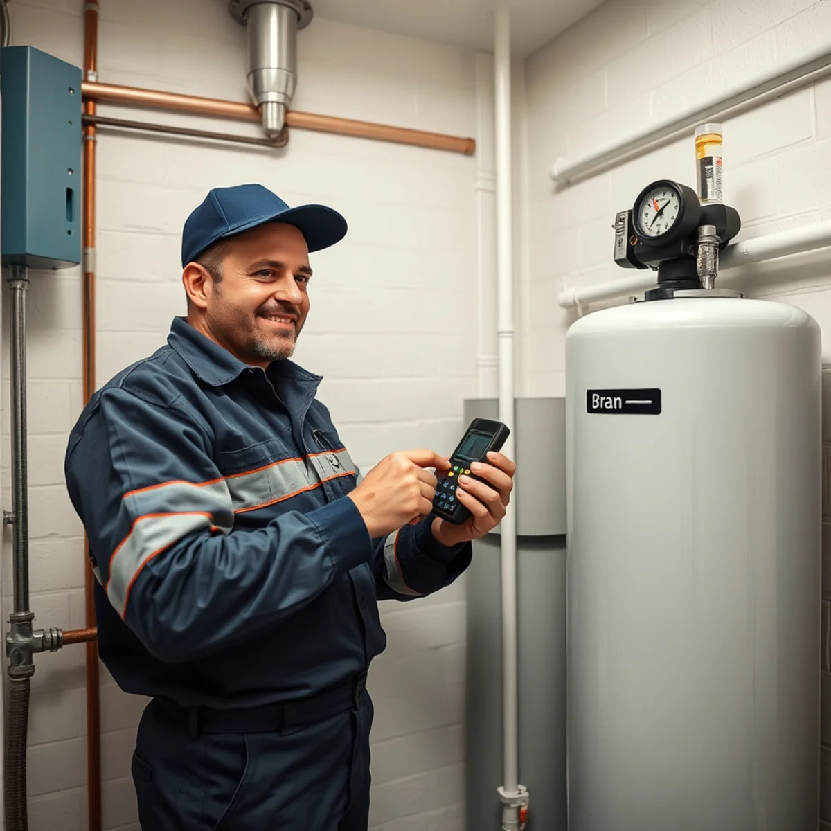 Whole-house well water treatment equipment installed in a Maryland basement